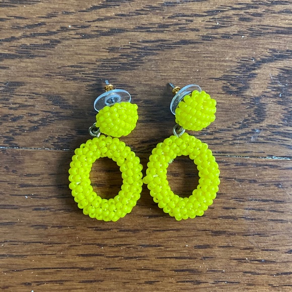 J. Crew Jewelry - J. Crew Beaded Drop Hoop Earrings